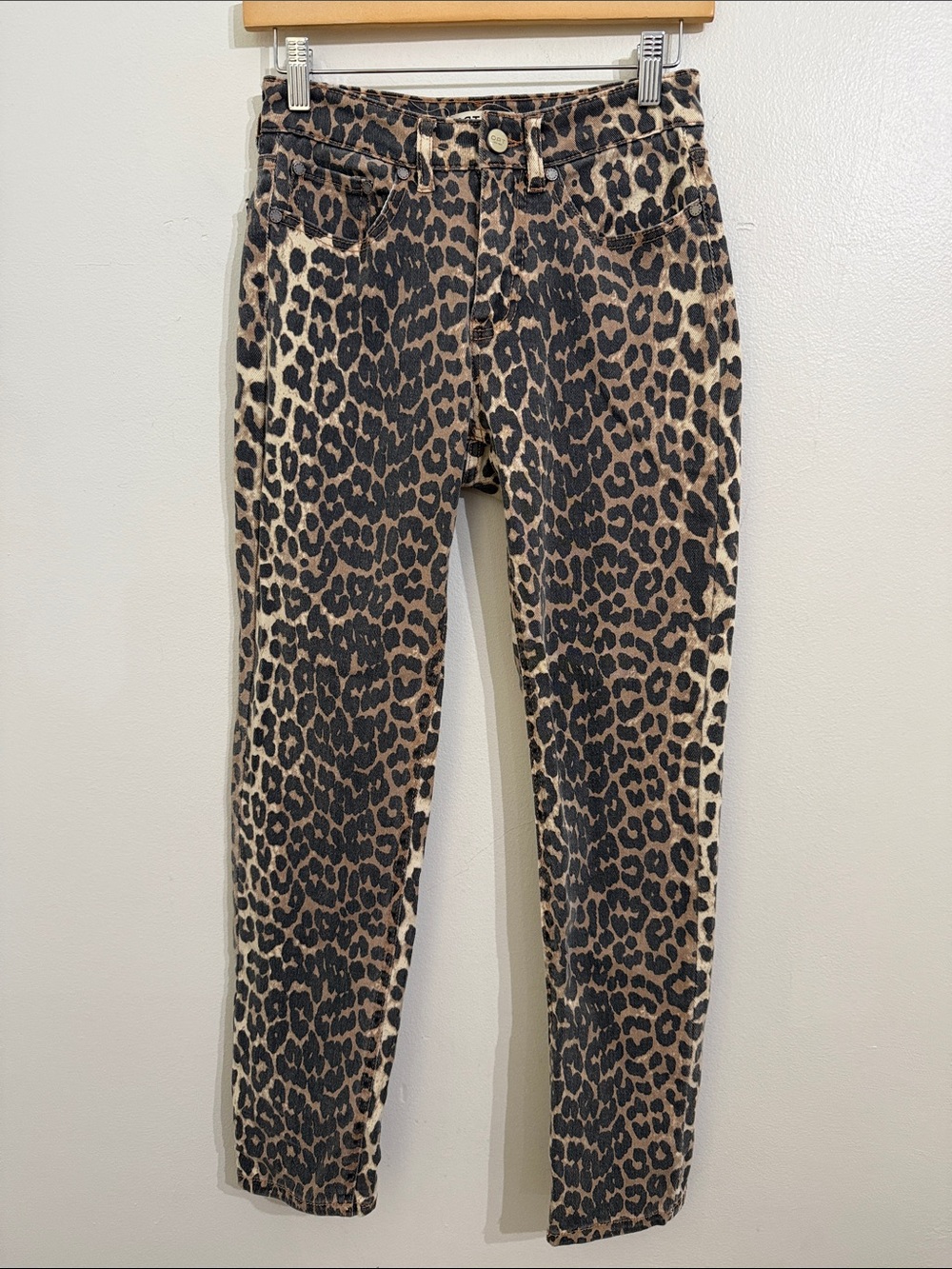 Oat New York Animal Print Straight Leg Jeans Womens Size 4/27